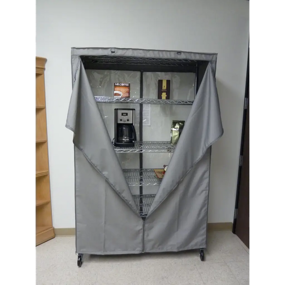 Storage Shelving Unit Cover, fits racks 60"W x 18"D x 72"H in Grey