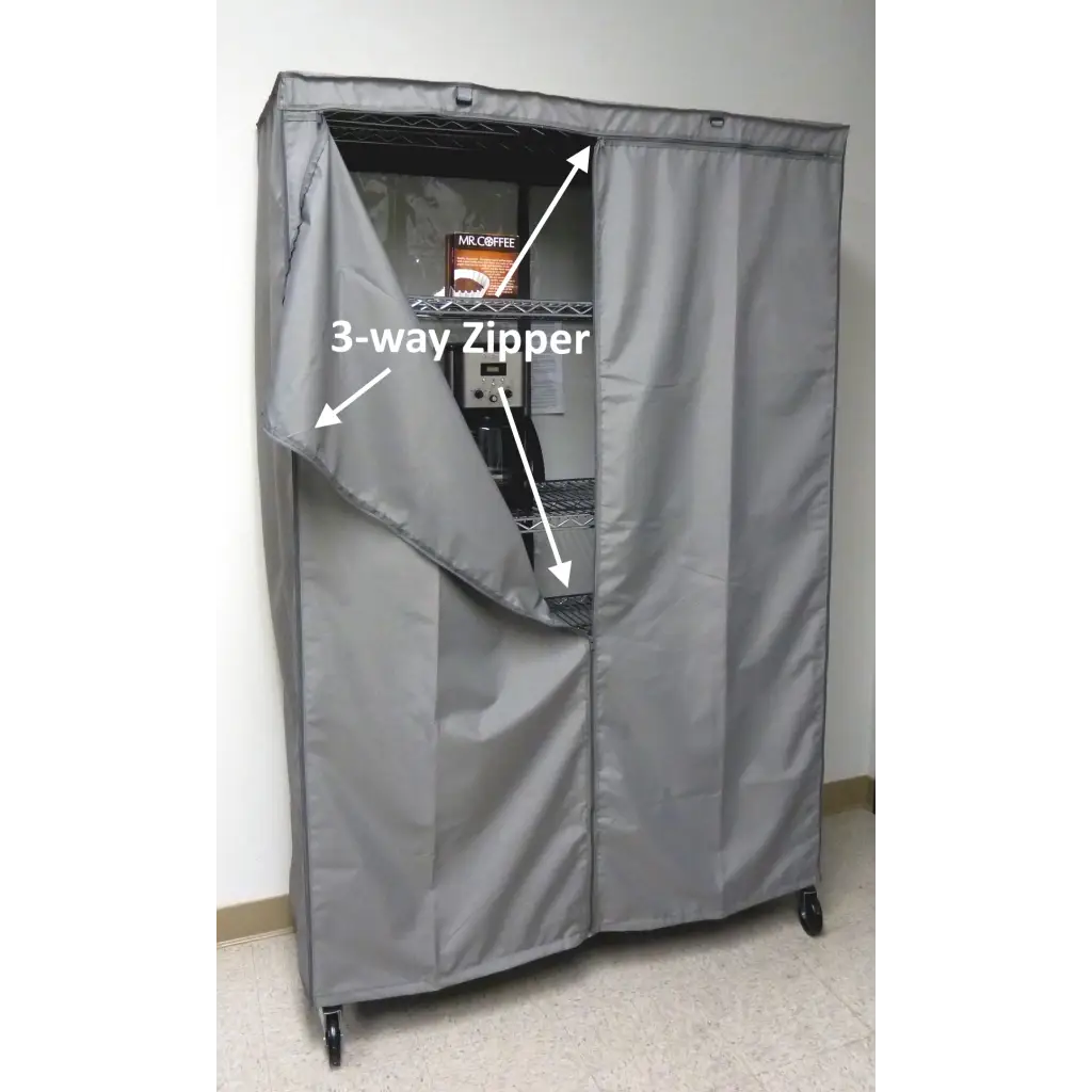 Storage Shelving Unit Cover, fits racks 60"W x 24"D x 72"H in Grey