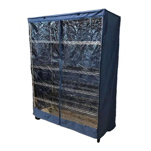 Storage Shelving Unit Cover, fits racks 60"W x 24"D x 72"H one side see through panel in Dusty Blue
