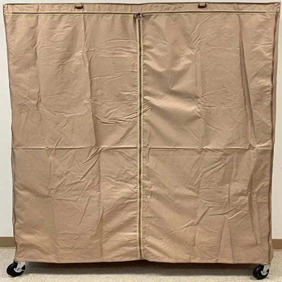 Storage Shelving Unit Cover, fits racks 60"W x 24"D x 72"H one side see through panel in Beige Khaki