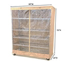 Storage Shelving Unit Cover, fits racks 60"W x 24"D x 72"H one side see through panel in Beige Khaki-2