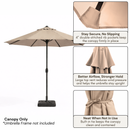 9ft Market Patio Umbrella 6 Rib Replacement Canopy Taupe-3