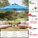 9ft Market Patio Umbrella 6 Rib Replacement Canopy Teal-6