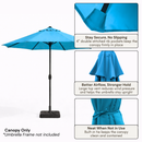 9ft Market Patio Umbrella 8 Rib Replacement Canopy Teal-8