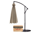 9ft Cantilever Hanging Umbrella 8 Rib Replacement Canopy Taupe-1