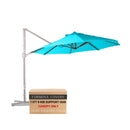 11 ft Cantilever Umbrella Replacement Canopy Supported Bar 8 Ribs Aruba Turquoise-1