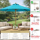 11ft Market Patio Umbrella 8 Rib Replacement Canopy Aruba Turquoise-8