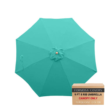 9ft Market Patio Umbrella 8 Rib Replacement Canopy Turquoise Olefin