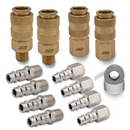 Hi-Flo Quick Connect Air Fittings | Plug & Coupler Kit - 1/4" NPT (Set of 12)-1