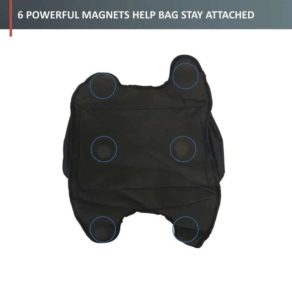 Water-Resistant, Magnetic Motorcycle Tank Bag with Window: Black, Universal Fit, 10 Liter Capacity