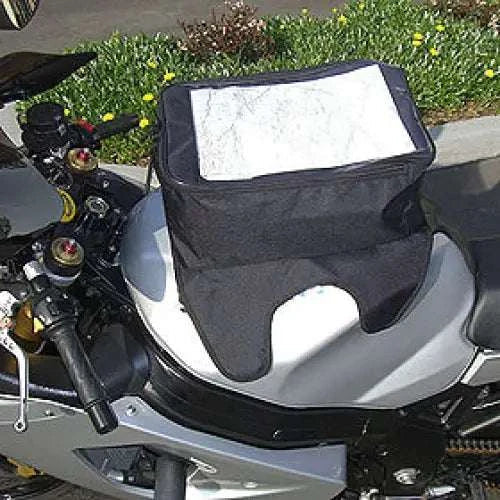Water-Resistant, Magnetic Motorcycle Tank Bag with Window: Black, Universal Fit, 10 Liter Capacity
