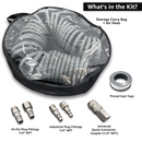 Polyurethane Coiled Air Hose Kit - 1/4" x 30 ft | with Air Compressor Fittings-2