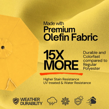 9ft Market Patio Umbrella 6 Rib Replacement Canopy Yellow Olefin - 0
