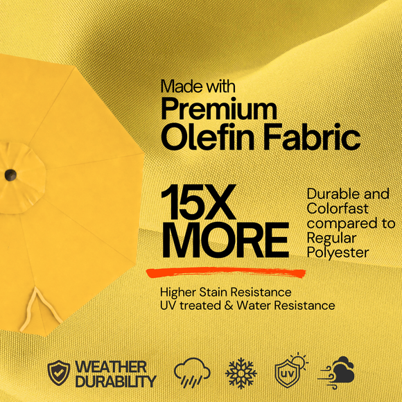 9ft Market Patio Umbrella 6 Rib Replacement Canopy Yellow Olefin