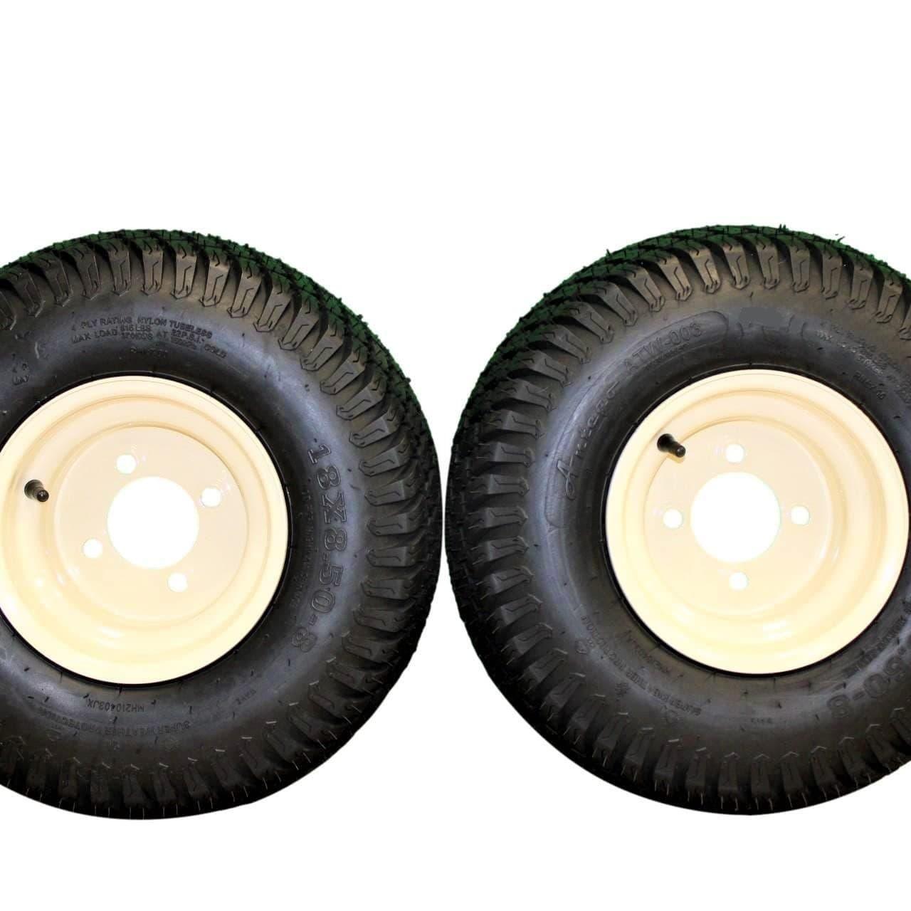 18x8.50-8 Beige Steel Lawn Mower Assemblies (2-Pack) Compatible with Cub Cadet RZTL 2010-2018 RZTS 2010 and Newer Models.