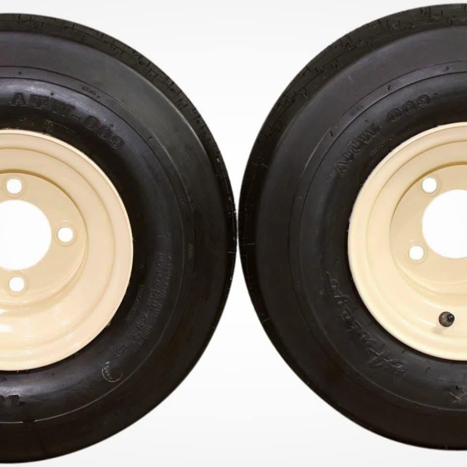 18x8.50-8 with 8x7 Tan Wheel Assembly for Golf Cart and Lawn Mower Set of 2