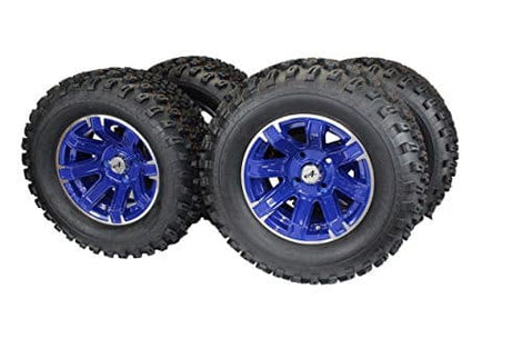 23x10.50-12 4 Ply with 12x6 Blue Aluminum Wheel and Tire Assembly for Golf Cart (Set of 4).