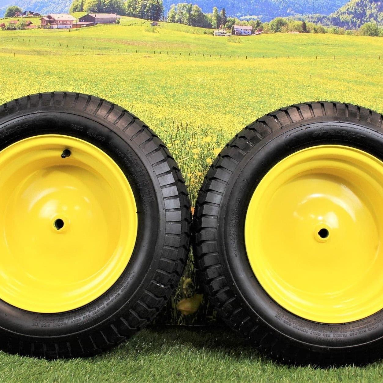 22x9.50-12 4 Ply Turf Tires & Wheels for John Deere Lawn & Garden Mower Turf Tires (Set of Two).