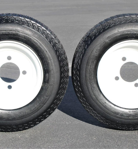 Antego 5.70-8 Trailer Tire On Galvanized Rim – 5 Lug, Load C – 2-Pack