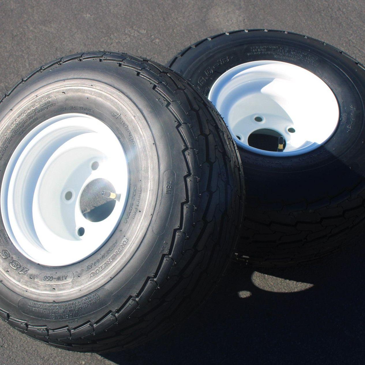 Antego 5-hole 8" x 7" White Trailer Wheel & Tire 215/60-8 (18.5x8.50-8) 6ply.