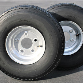 2-Pack Antego Trailer Tire On Rim 570-8 5.70-8 Load C 5 Lug Galvanized Wheel.