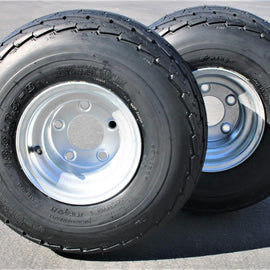 Antego 5-hole 8" x 7" Set of 2 Galvanized Trailer Wheel & Tire 215/60-8 (18.5x8.50-8).