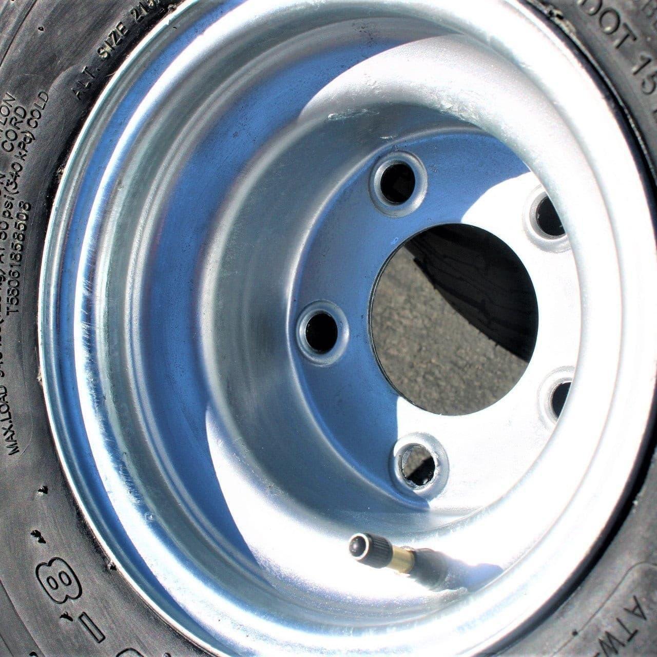 Antego 5-hole 8" x 7" Set of 2 Galvanized Trailer Wheel & Tire 215/60-8 (18.5x8.50-8).