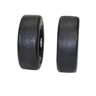 9x3.50-4 Flat Proof, Smooth Semi Pneumatic with Black Wheel (Set of 2) Replacement for ARIENS and Gravely.