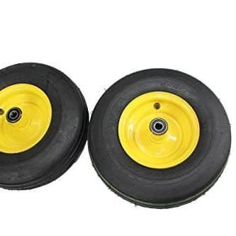 13x5.00-6  4 Ply Tires & 6x3.25 John Deere Wheels  for Lawn & Garden Mower Turf Tires (Set of 2).