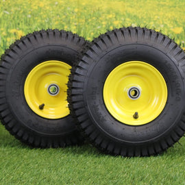 15x6.00-6 Tires & Wheels 4 Ply for Lawn & Garden Mower Turf Tires .75" Bearing (Set of 2).
