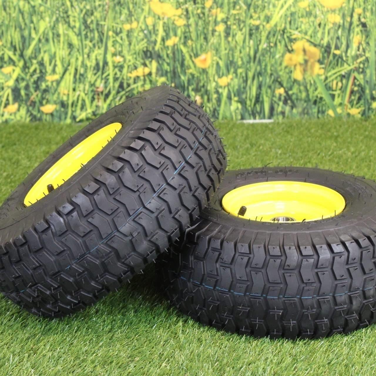 Waltyotur 15x6.00-6 Turf Saver Tires & Wheels - 2 Pack, Inflatable For Lawn Garden Mower