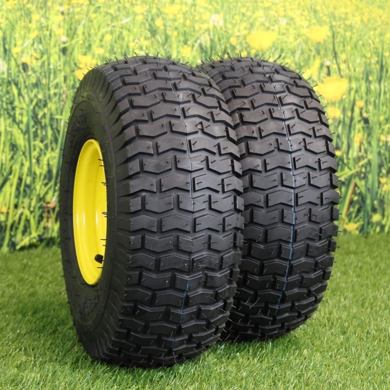 15x6.00-6 Tires & Wheels 4 Ply for Lawn & Garden Mower Turf Tires .75" Bearing (Set of 2).