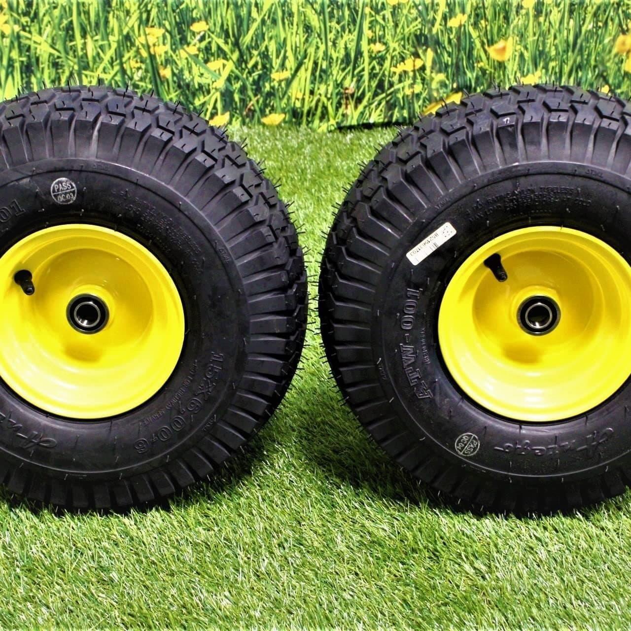 15x6.00-6 Tires & Wheels 4 Ply for Lawn & Garden Mower Turf Tires .75" Bearing (Set of 2).