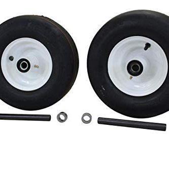 13x6.50-6 4 Ply Smooth with 6x4.5 White Wheel Assembly for Exmark & Toro (Set of 2).