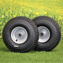 15x6.00-6 Husqvarna/Poulan Tire  & 6x4.5 Wheel Assembly .75" Bearing (Set of 2).