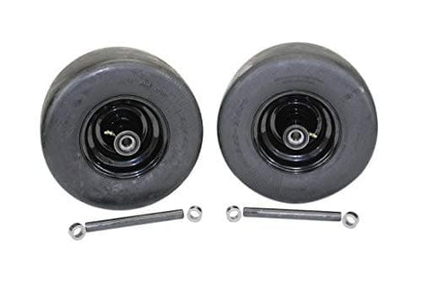 13x6.50-6 Semi-Pneumatic Flat Free Smooth with 6x4.5 Black Wheel (Set of Two).