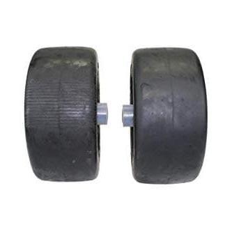 13x6.50-6 Semi-Pneumatic Flat Free Smooth with 6x4.5 Black Wheel (Set of Two).