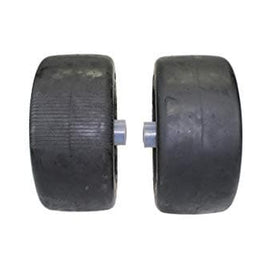 13x6.50-6 Semi-Pneumatic Flat Free Smooth with 6x4.5 Black Wheel (Set of Two).
