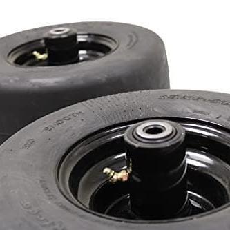 13x6.50-6 Semi-Pneumatic Flat Free Smooth with 6x4.5 Black Wheel (Set of Two).