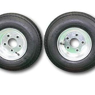 2-Pack Antego Trailer Tire On Rim 480-8 4.80-8 Load C 5 Lug Galvanized Wheel.