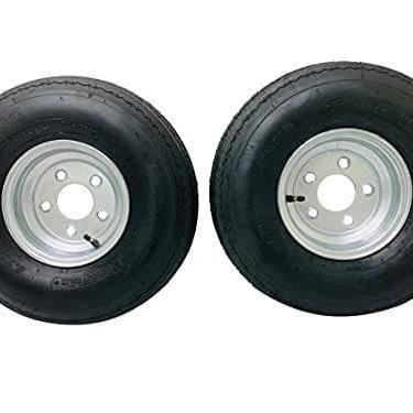 2-Pack Antego Trailer Tire On Rim 570-8 5.70-8 Load C 5 Lug Galvanized Wheel.