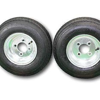 2-Pack Antego Trailer Tire On Rim 480-8 4.80-8 Load C 4 Lug Galvanized Wheel.