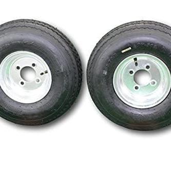 2-Pack Antego Trailer Tire On Rim 570-8 5.70-8 Load C 4 Lug Galvanized Wheel.