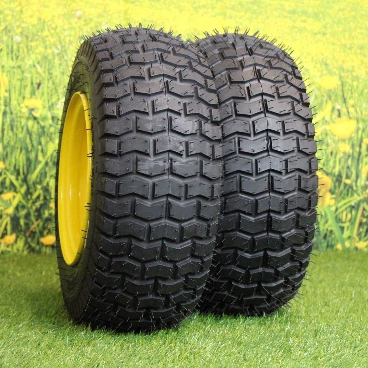 16x6.50-8 Tires & Wheels 4 Ply for Lawn & Garden Mower Turf Tires .75" Bearing (Set of 2).