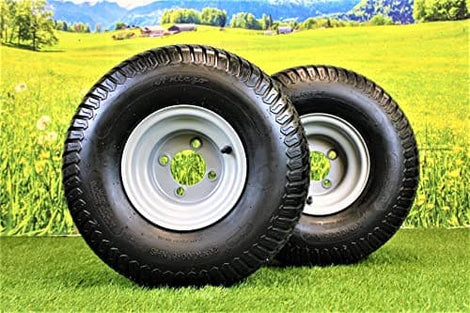 20x10.00-8  4 Ply Turf Tires with 8x7 Wheels  Lawn & Garden Mower and Golf Cart (Set of 2).