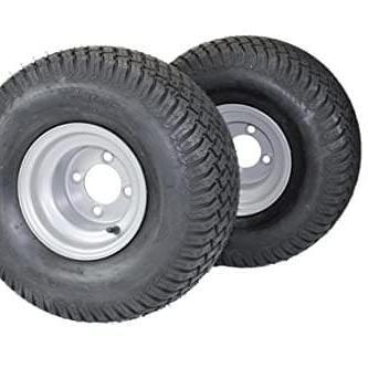 20x10.00-8  4 Ply Turf Tires with 8x7 Wheels  Lawn & Garden Mower and Golf Cart (Set of 2).