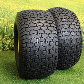 20x10.00-8 Tires with 8x7 John Deere Yellow Wheels 2 Ply for Lawn & Garden Mower Turf Tires (Set of 2).