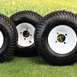 18X8.50-8" Turf Tires 4 Ply with 8x7 White Steel Golf Cart Wheel Assemblies ATW-003 (Set of 4).