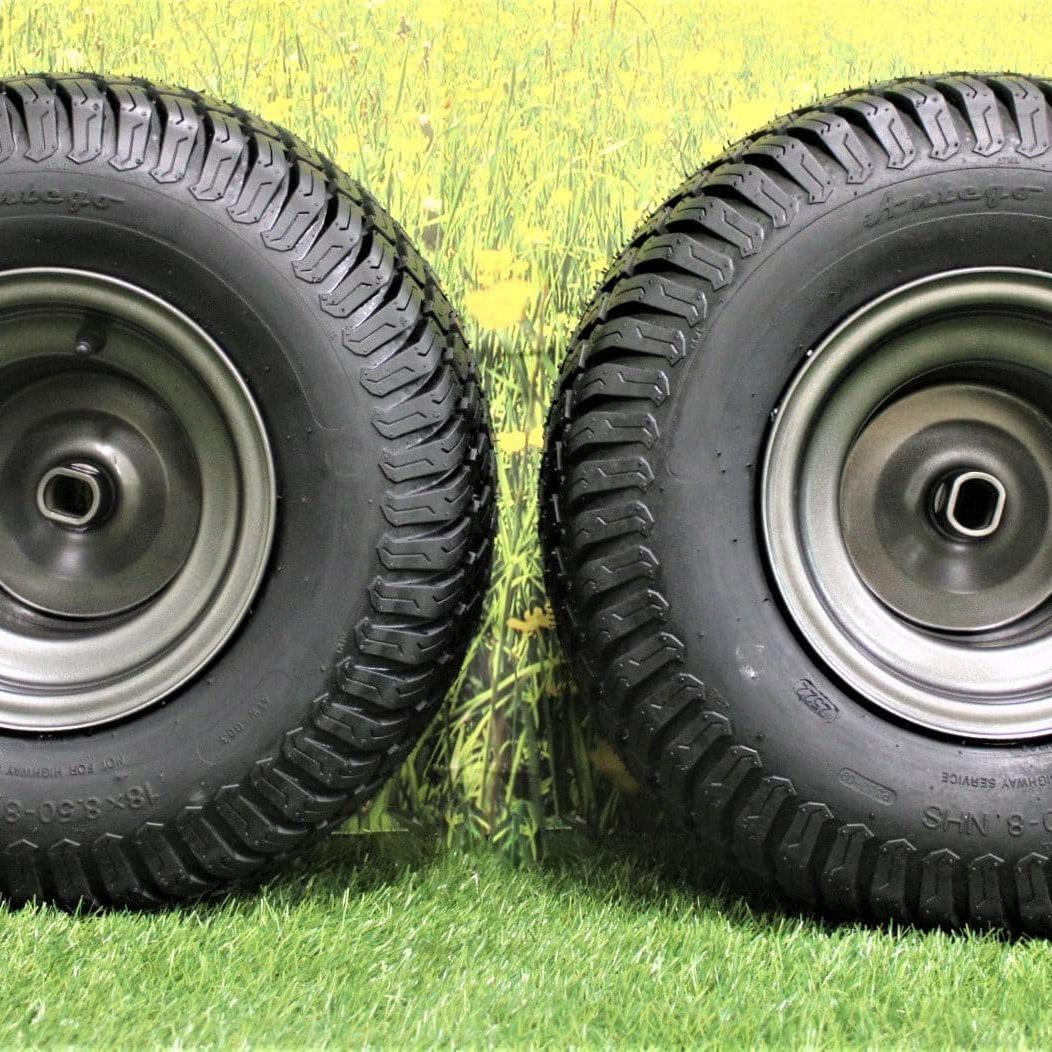 18x8.50-8 Tire with 8x6.375 Wheel Assembly (Set of 2) Ariens 07101130, Fits Ikon-X, Gravely ZTX Zero Turn Mowers *Due to supply, we may substitute 18x9.50 tires*.