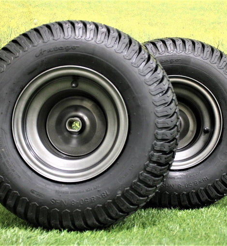 18x8.50-8 Tire with 8x6.375 Wheel Assembly (Set of 2) Ariens 07101130, Fits Ikon-X, Gravely ZTX Zero Turn Mowers *Due to supply, we may substitute 18x9.50 tires*.